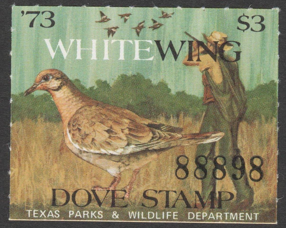 TX dove #3 $3 MNH VF 1973 white winged dove P