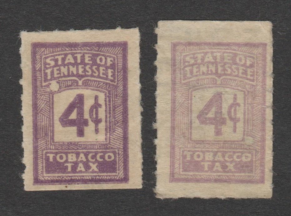 TN tobacco T59a, T61a  4c MNH VF, purple & dull violet, both with security dots P